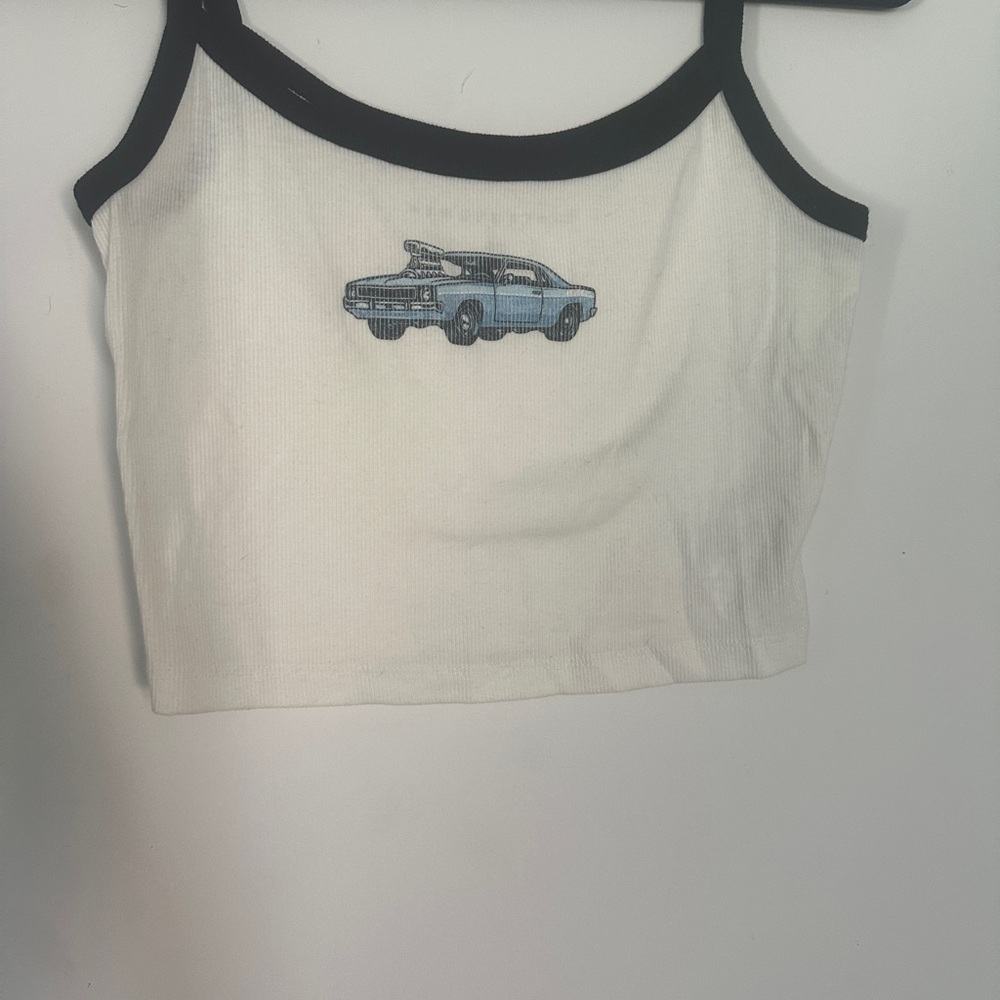 Aeropostale white tank with car design
